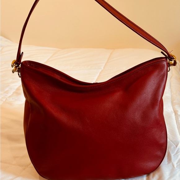 Coach Red Leather Shoulder Bag - Picture 1 of 9